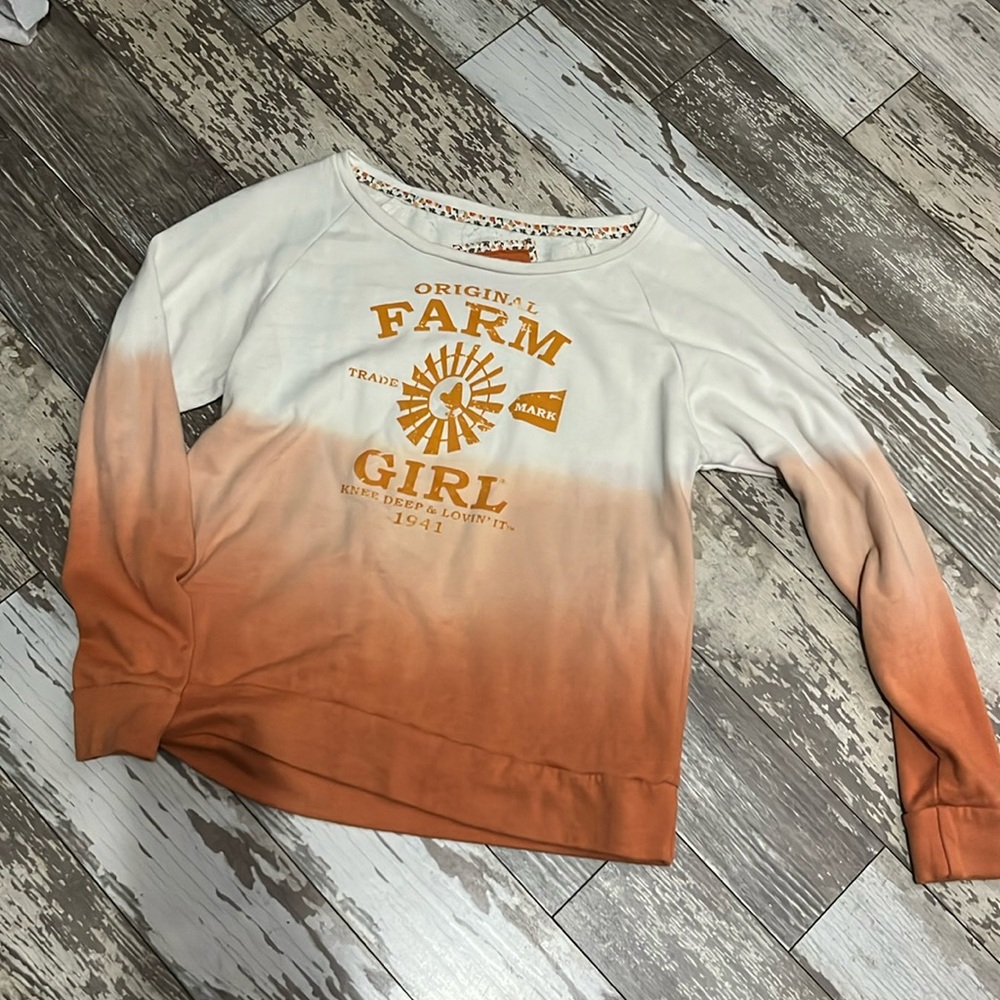 Farm girl crew neck sweatshirt